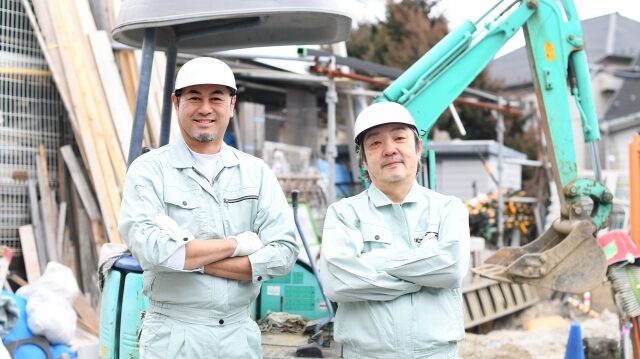 作業員の笑顔